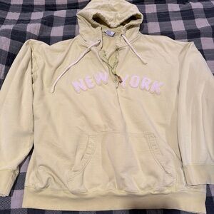 Source Unknown Yellow Hoodie with Pink Lettering